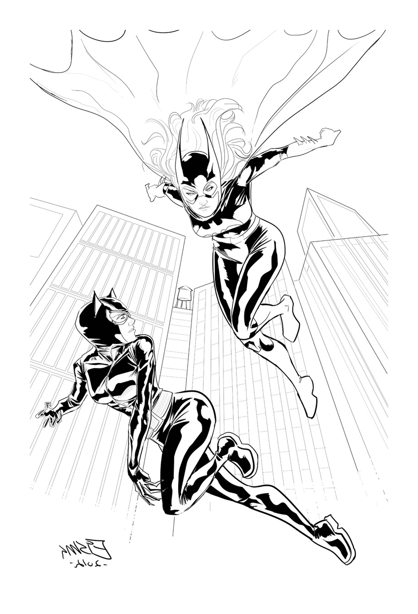  Batgirl y Catwoman están buscando Mujer Maravilla 
