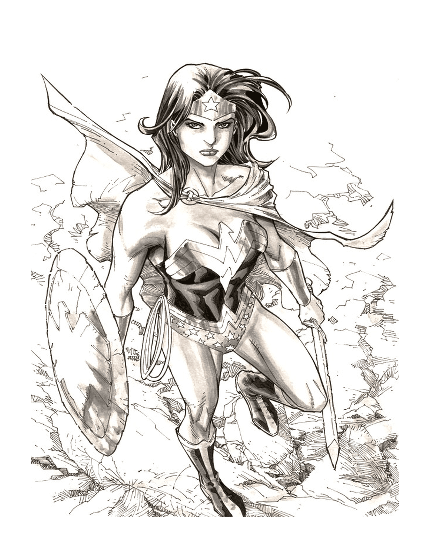  Wonder Woman con il suo scudo 