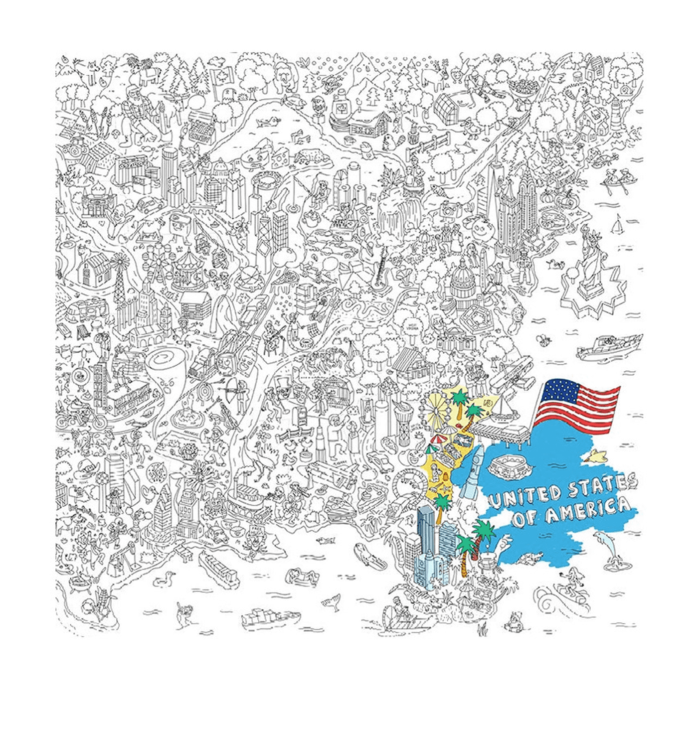  Mapa gigante de los Estados Unidos 