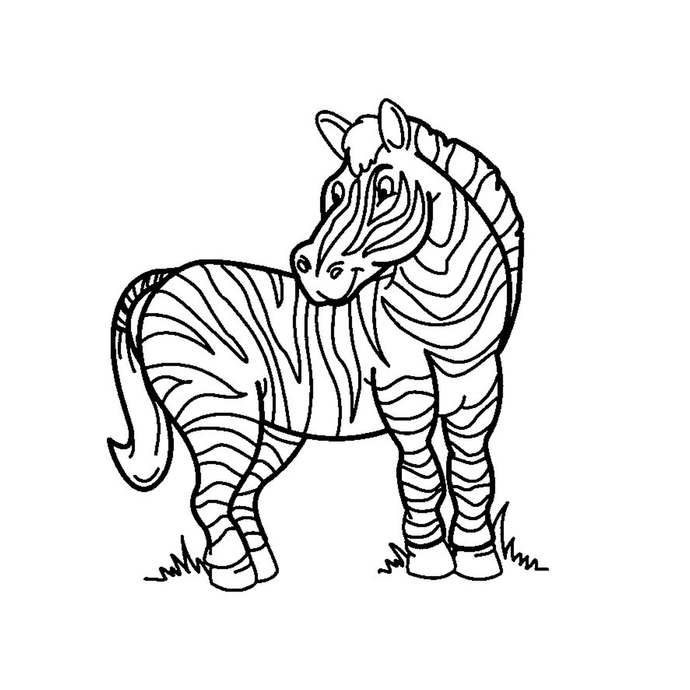  Bella zebra nella savana 