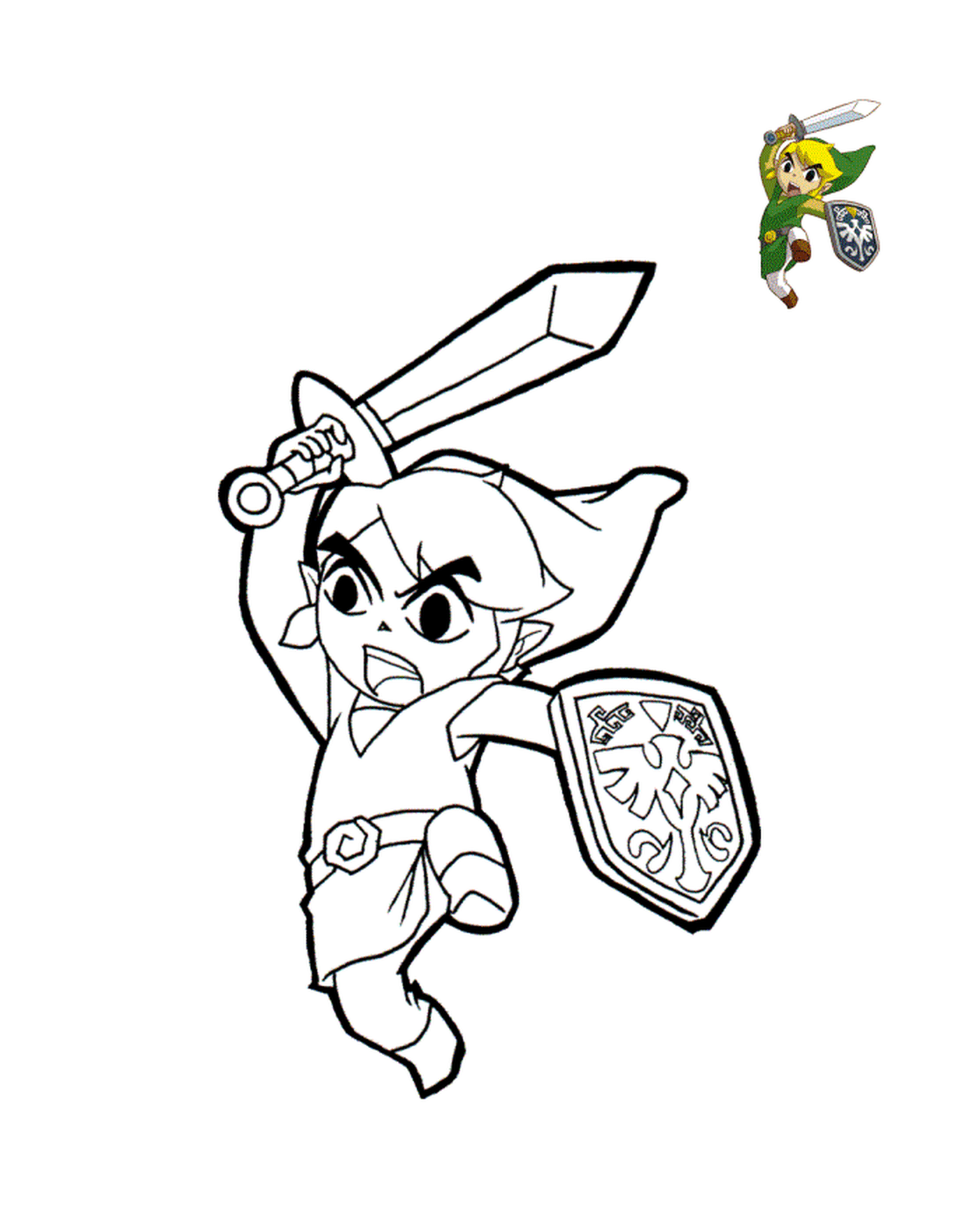  Character holding sword and shield 