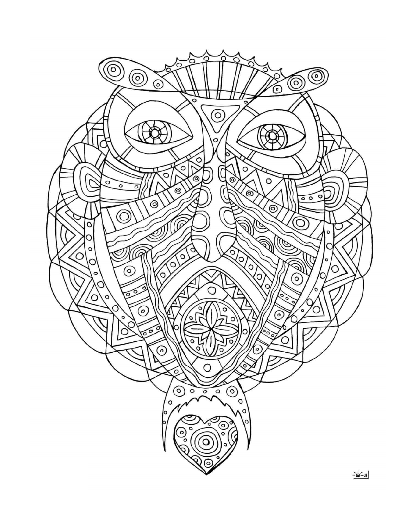  A complex owl in a circle 