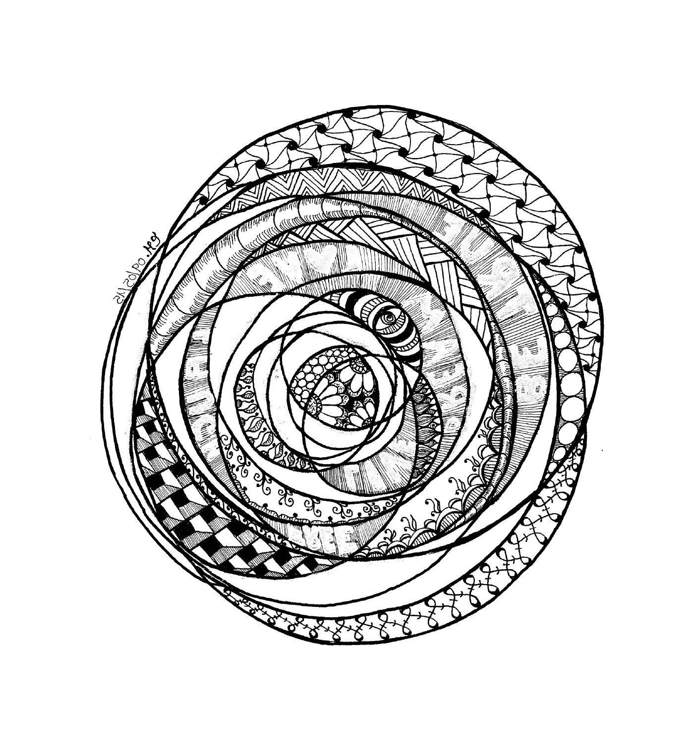  Abstrakte Spirale mit Muster 