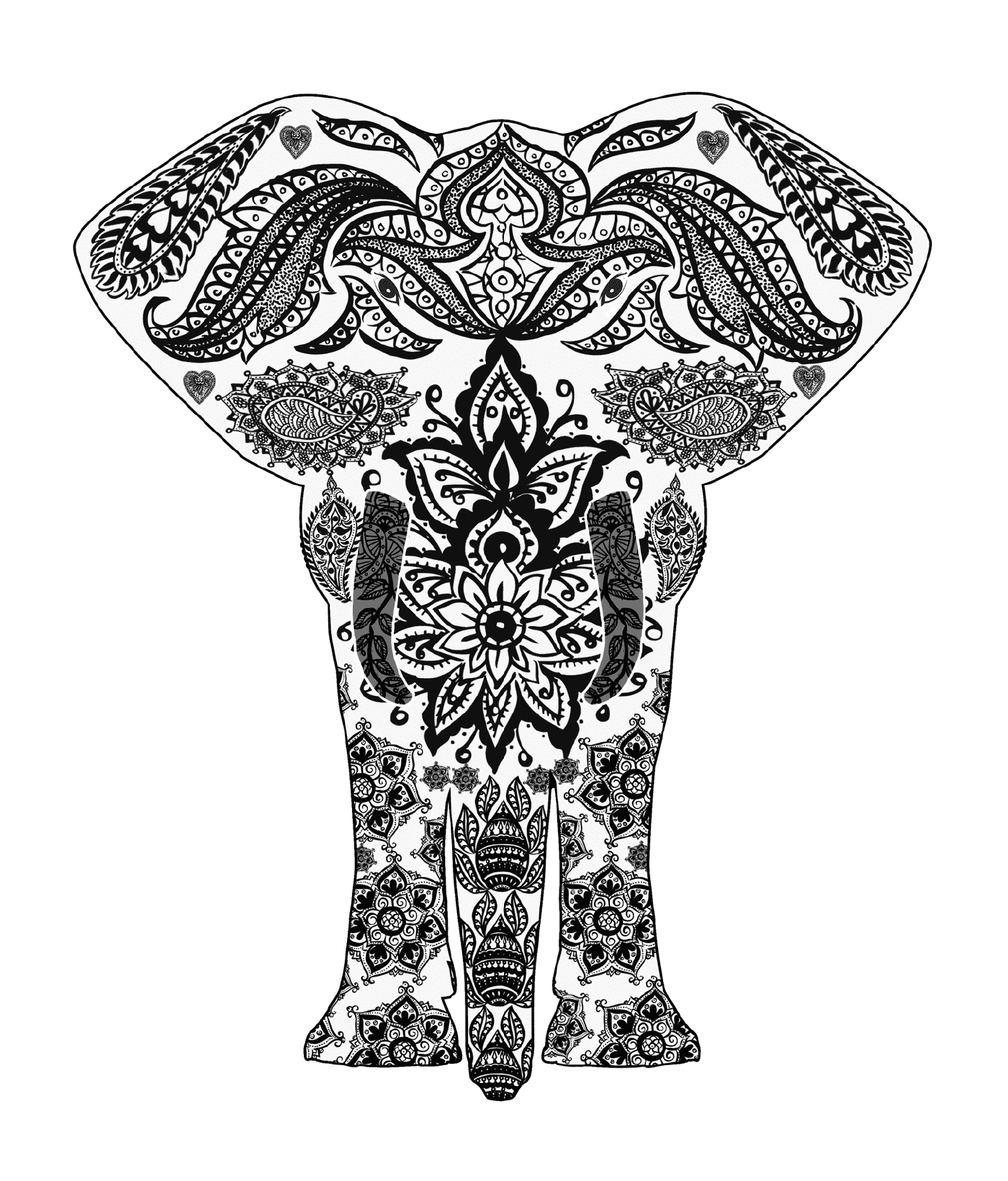  Elefant mit komplexen Mustern 