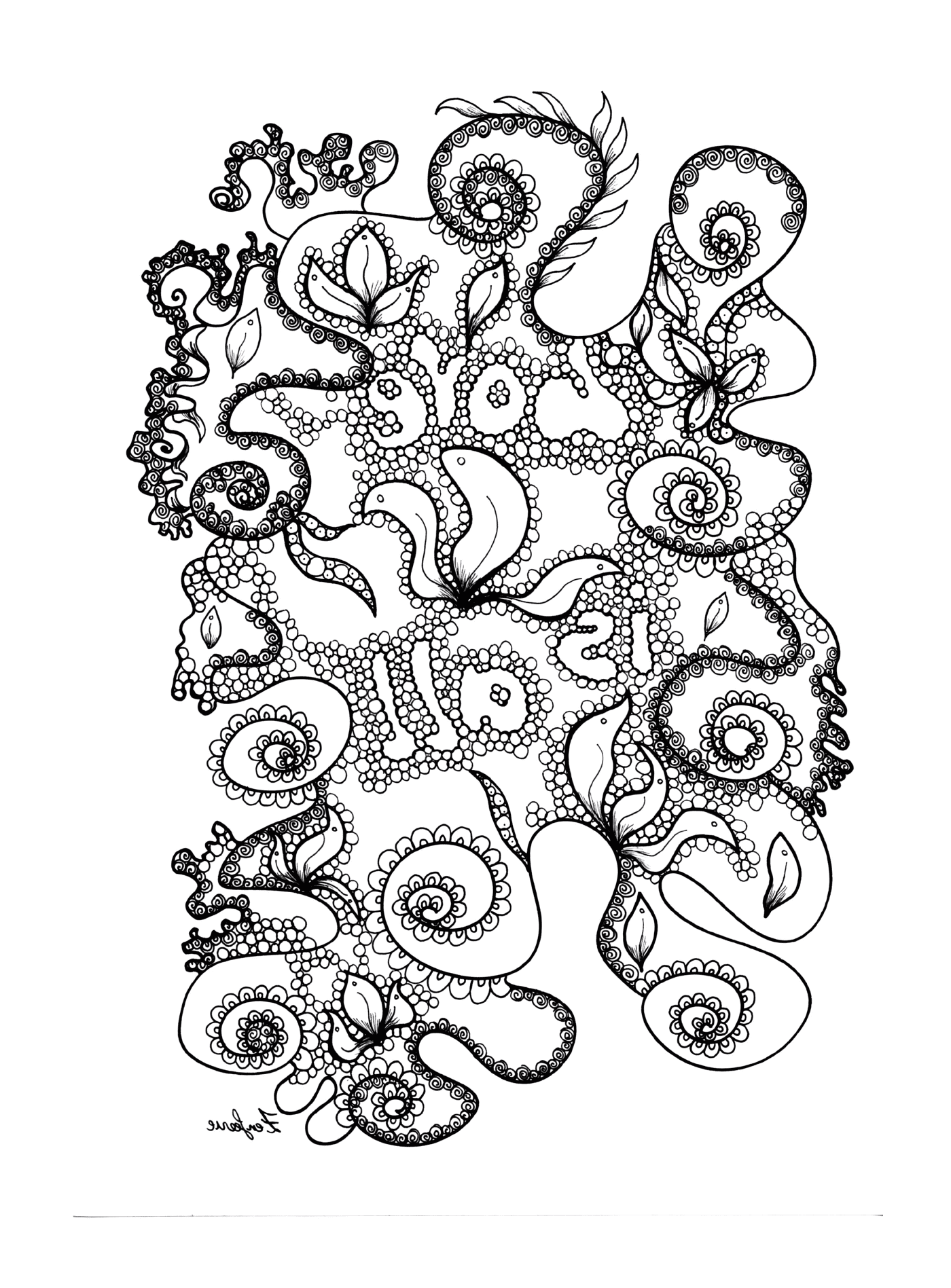  Marine creature with tentacles 