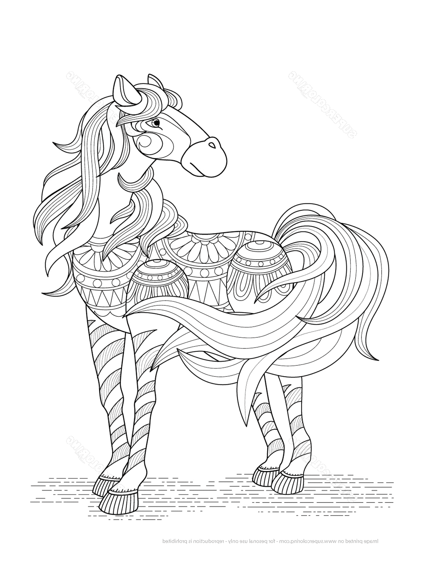  Charming horse with a pattern 