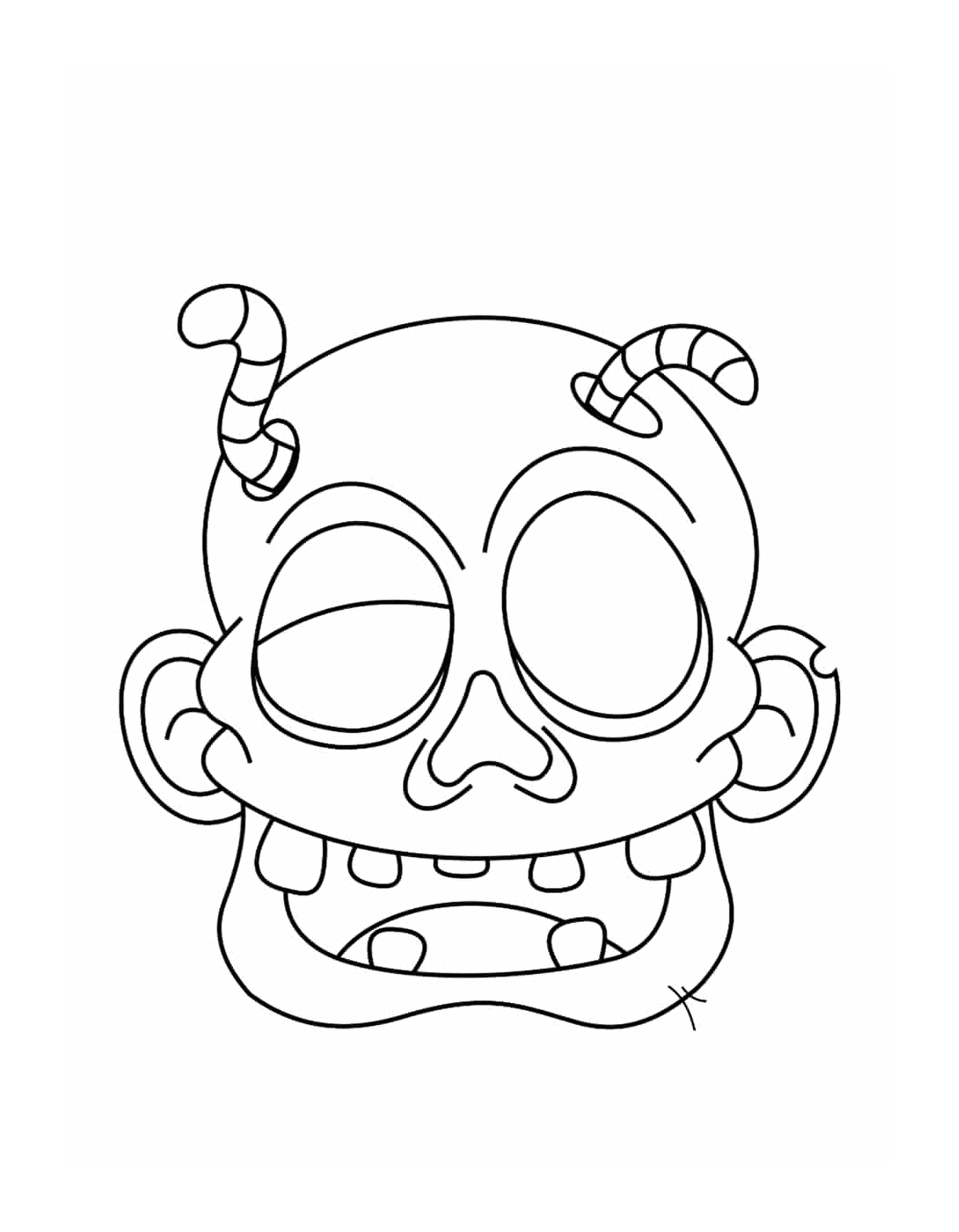  Una testa di zombie in cartone animato 