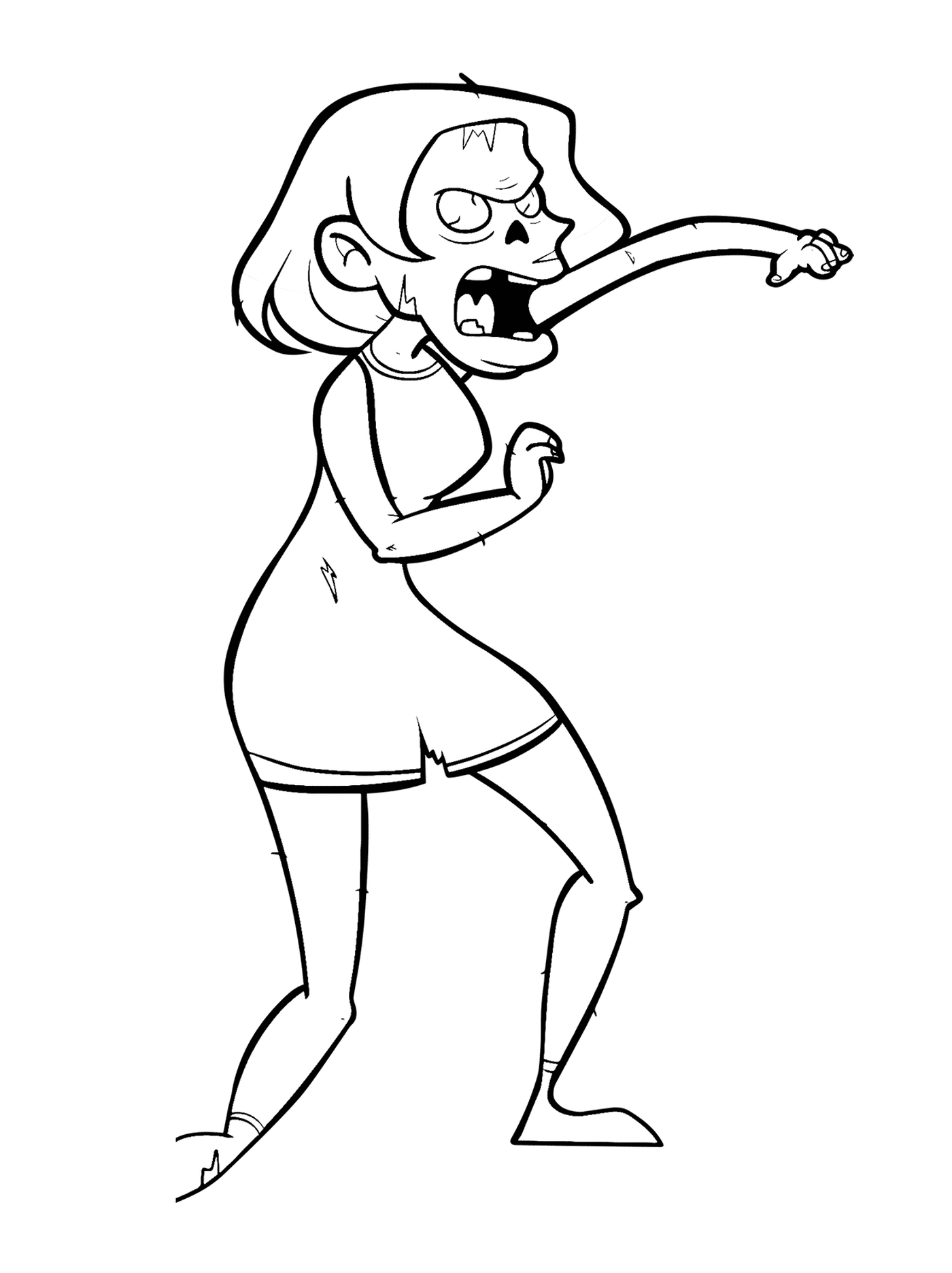  Eine wütende Zombie-Frau 