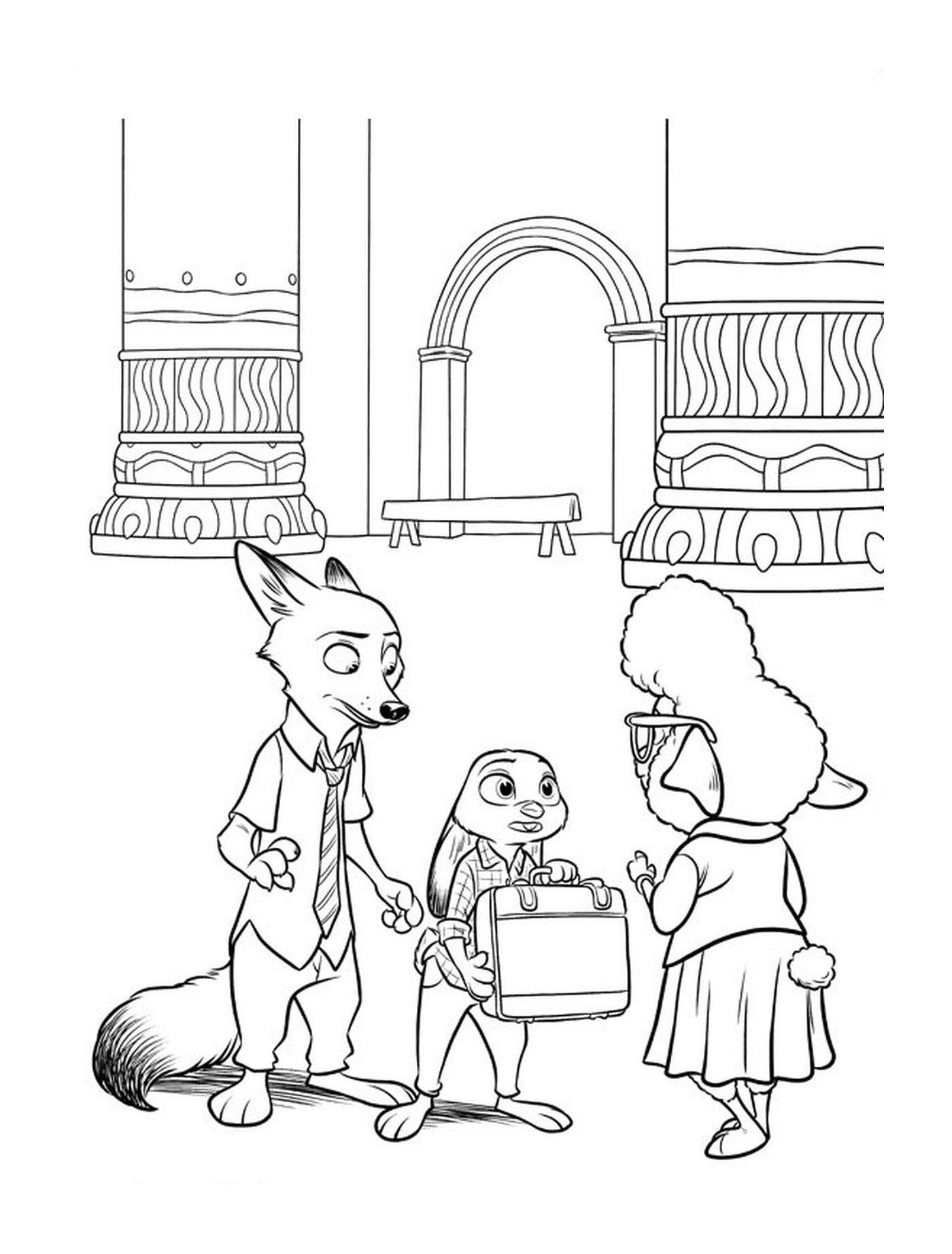  Judy and Nick with Mrs Bellwether in Zootopie 