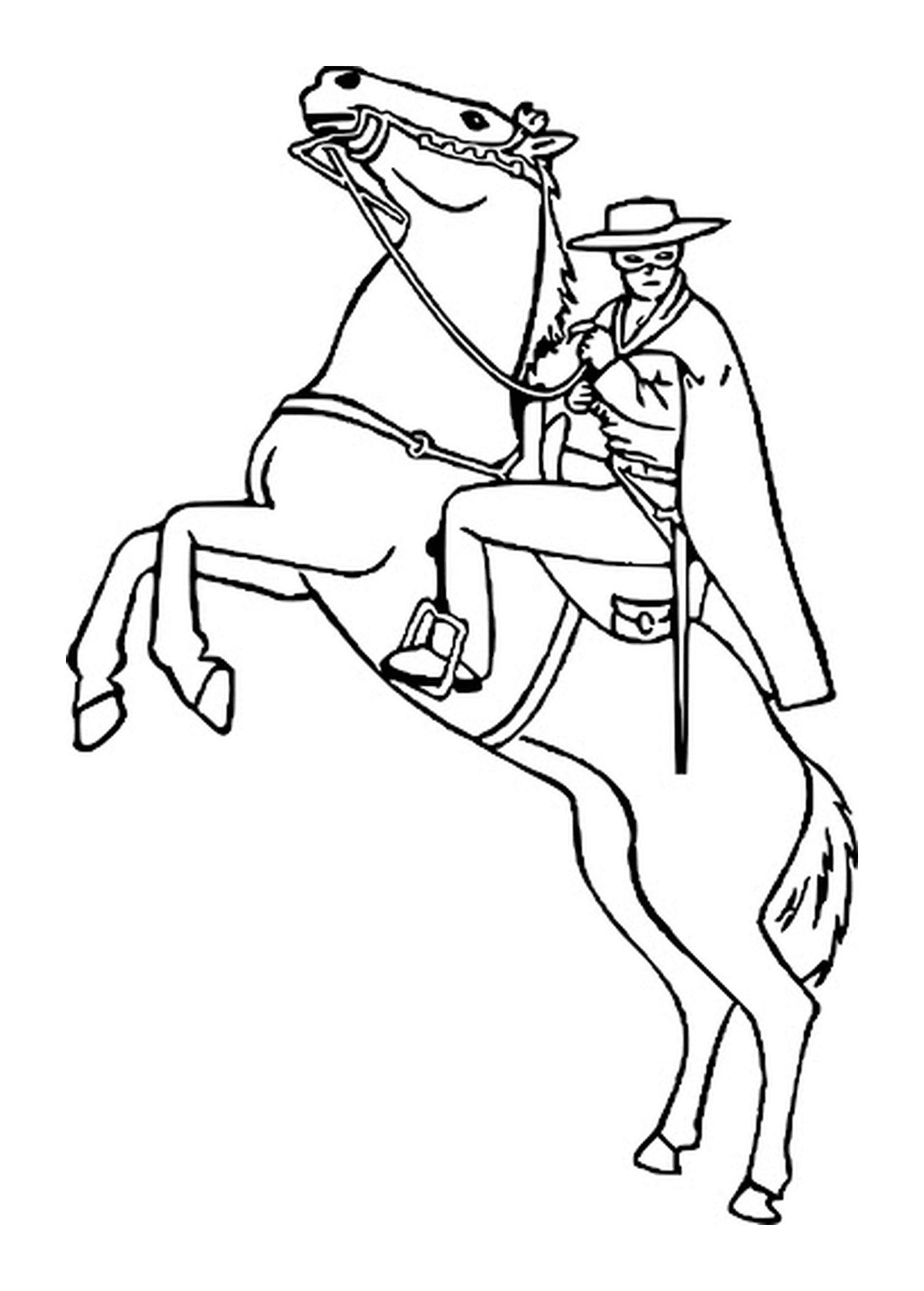  Zorro sul suo cavallo 