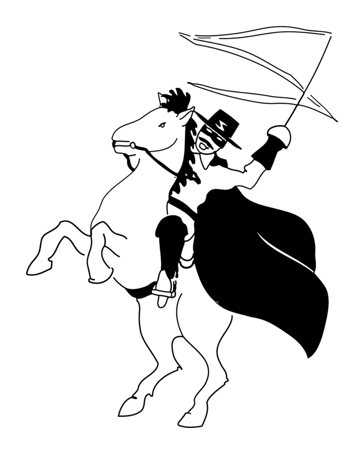  Zorro sul suo cavallo Tornado 