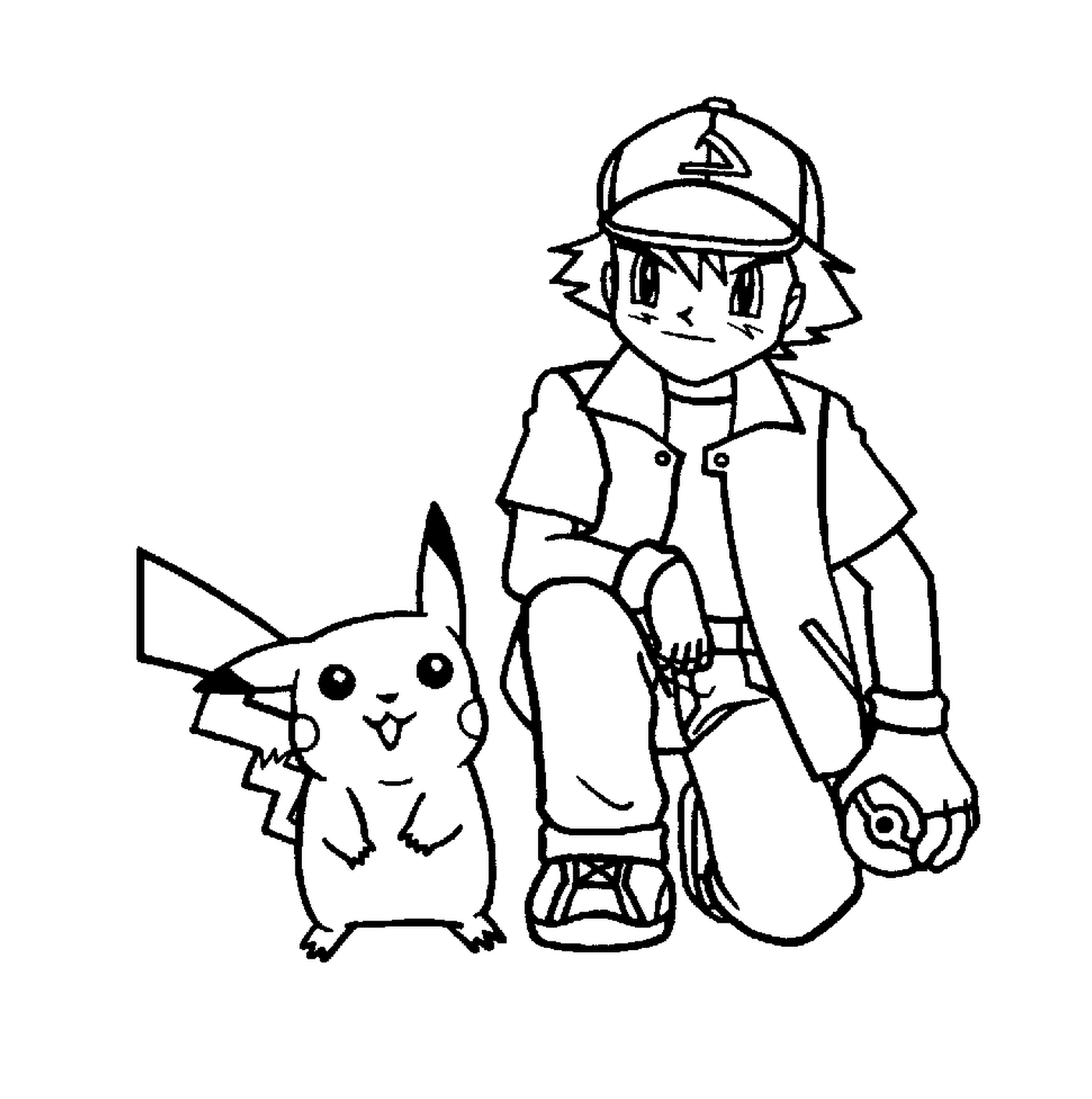  Sacha ready for adventure with Pikachu 