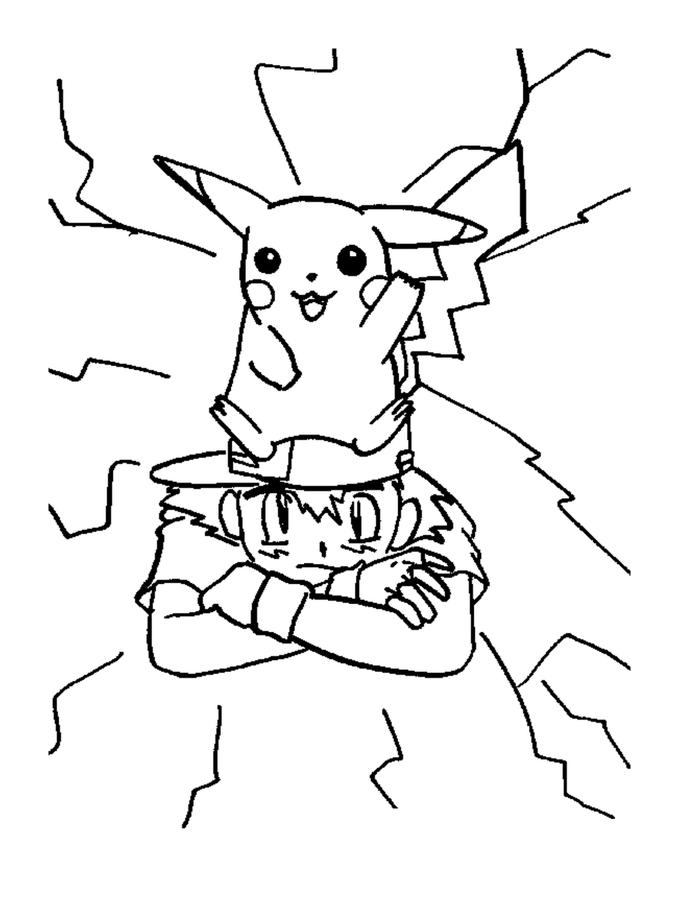  A person with Pikachu on his head 