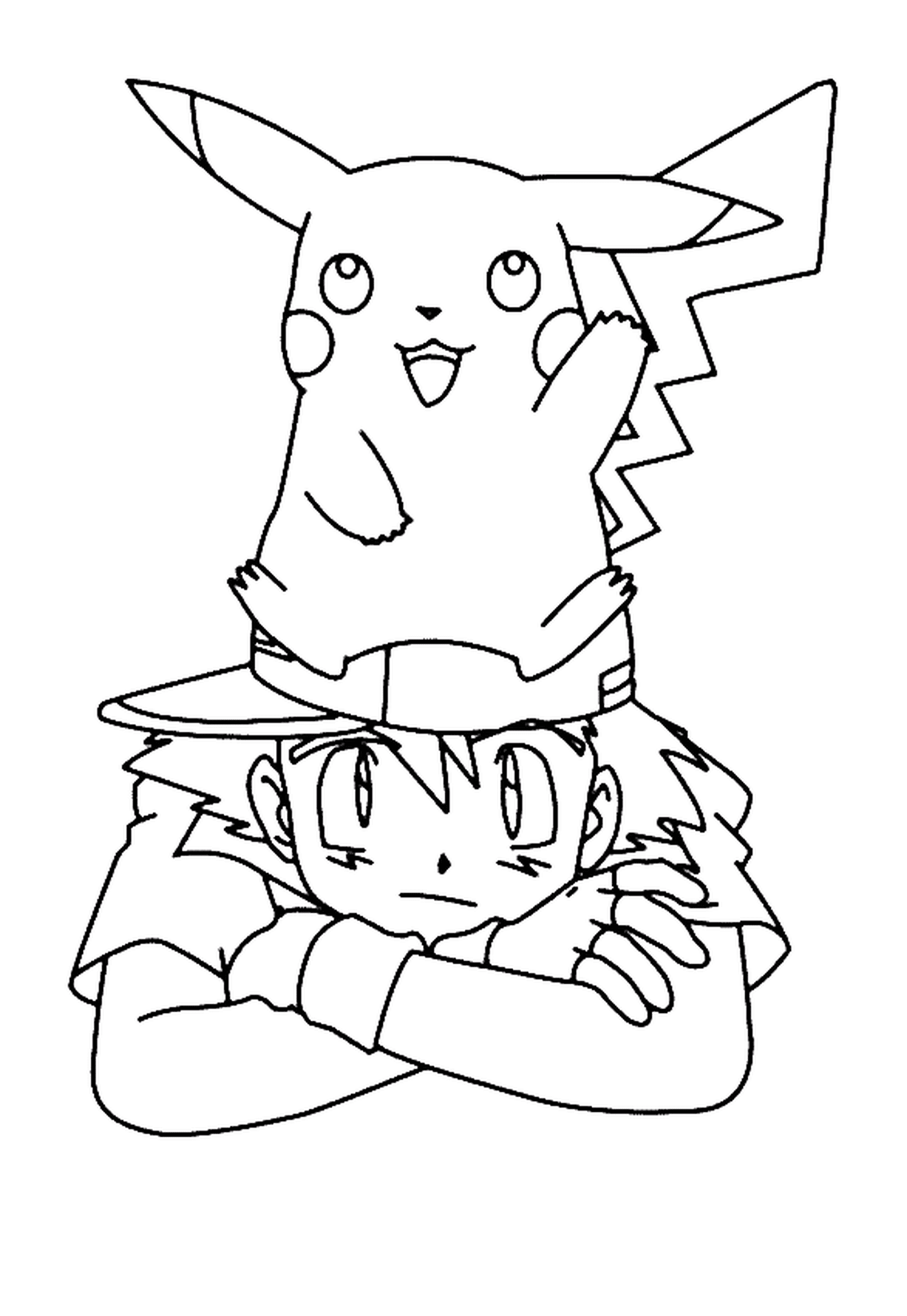  A boy and Pikachu together 