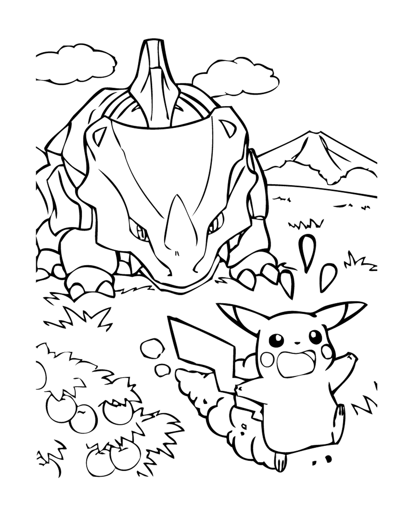  Pikachu and a dragon meet 