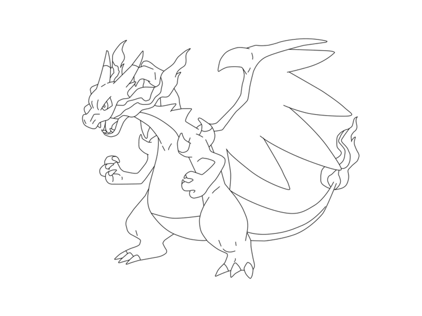  Mega Dracaufeu EX, imposing dragon with long tail 